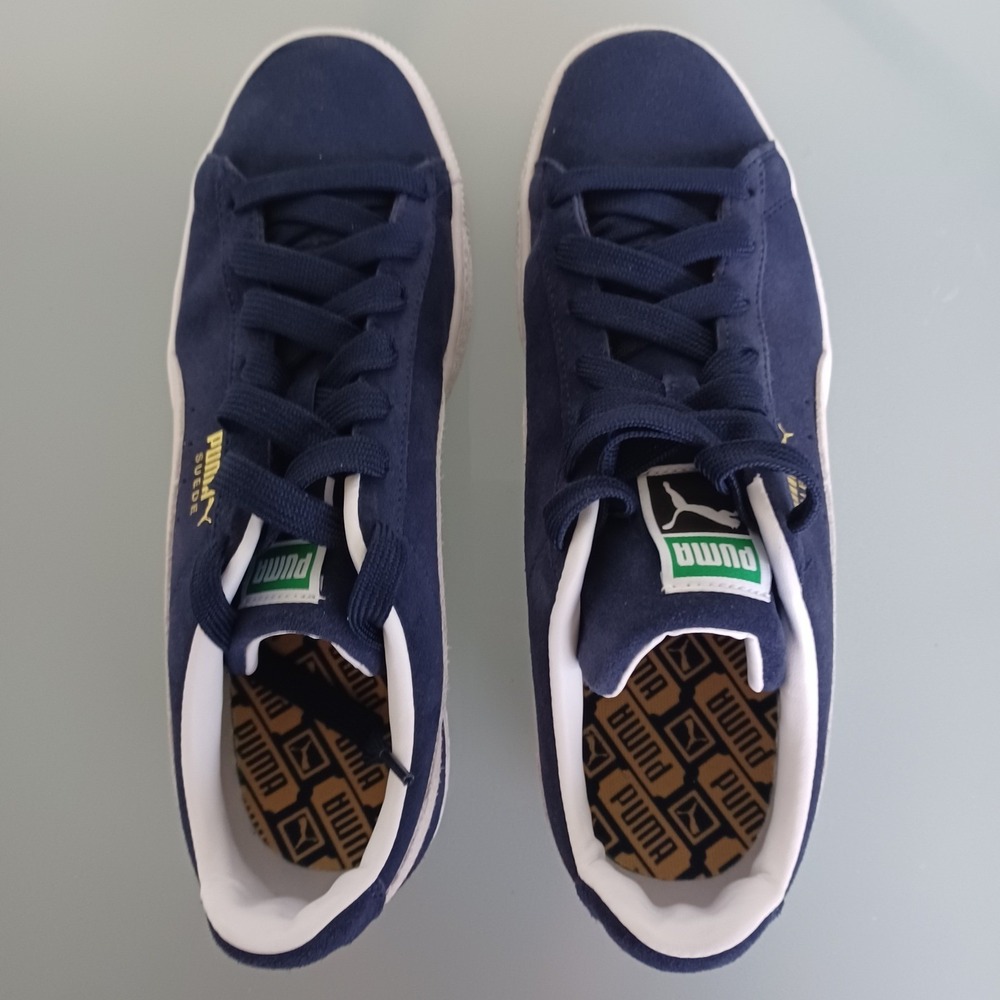 Puma Suede Classic Navy Blue White Gold Sneakers 374915-04 Men 9 Low Top Trainer - Picture 9 of 9